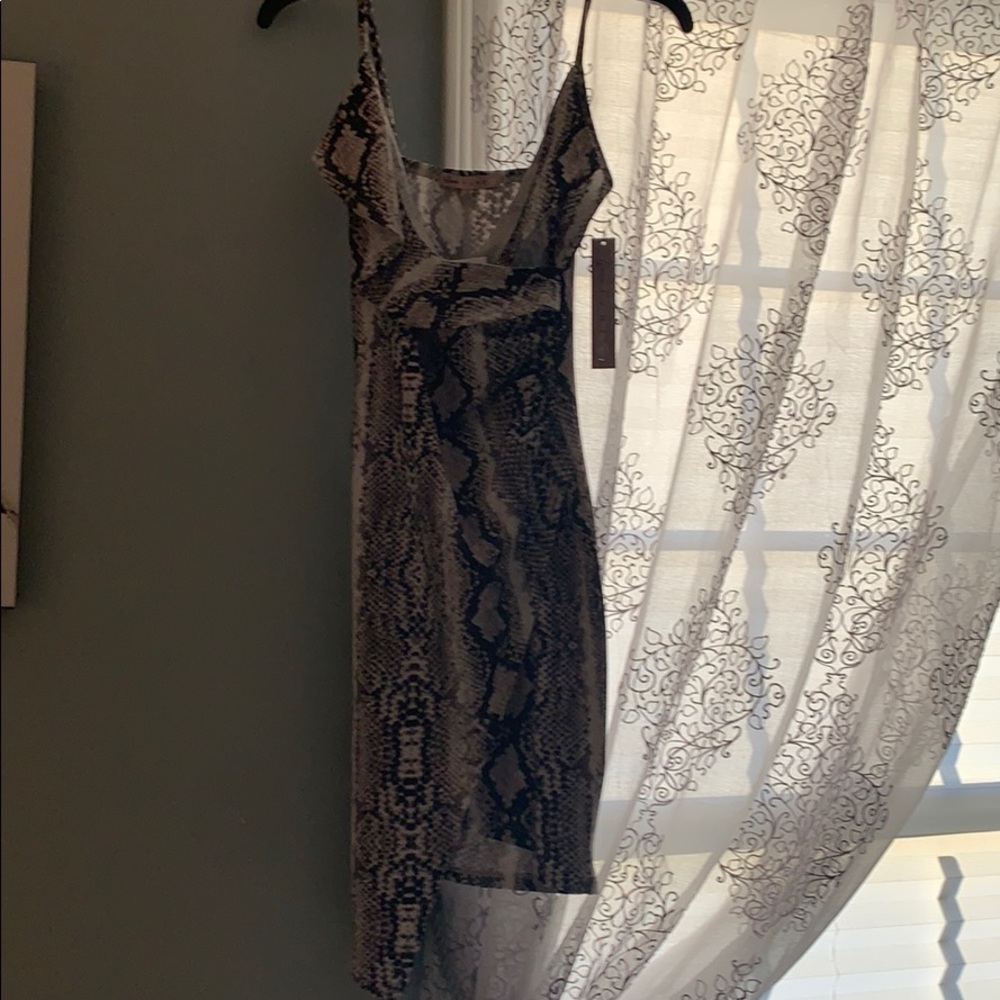 snake skin tight dress